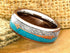 Men's 8mm Tungsten Cupid's Arrow Turquoise Meteorite Inspired Comfort-Fit Band
